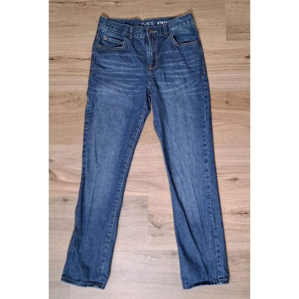 Children's PLACE Boys Jeans-Medium Wash -Straight Leg-Adjustable Waist -Size 12